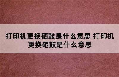 打印机更换硒鼓是什么意思 打印机更换硒鼓是什么意思